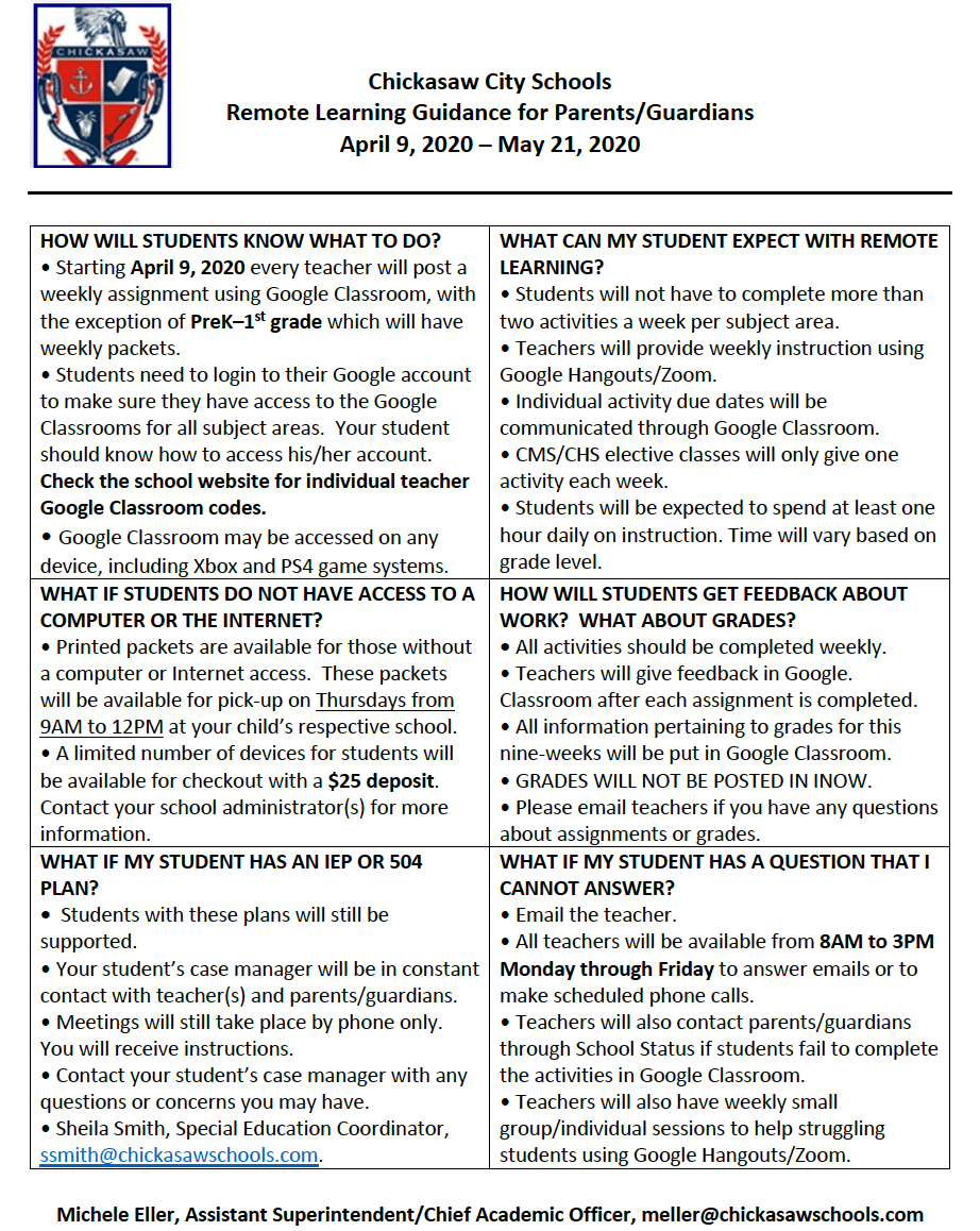 Guidance for Parents/Guardians